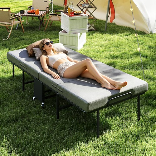 Portable folding bed - folding, with