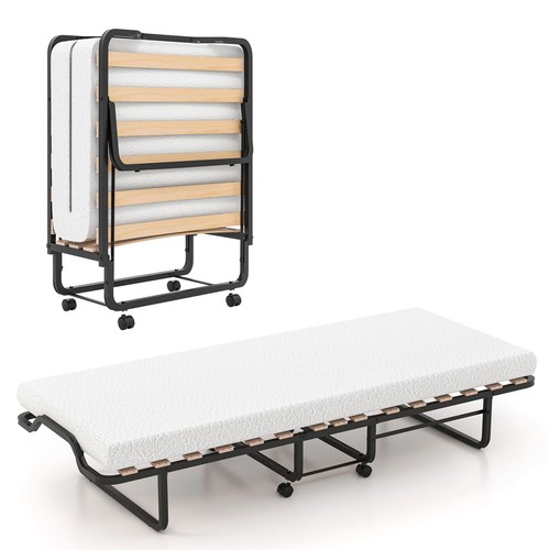Folding bed with mattress - folding,